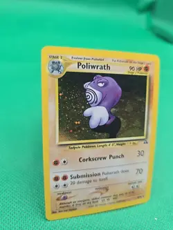 Pokemon TCG Poliwrath 9/75 Neo Discovery Holo Rare MP - Image 2