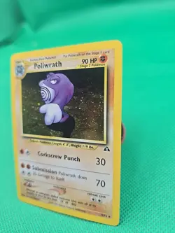 Pokemon TCG Poliwrath 9/75 Neo Discovery Holo Rare MP - Image 3