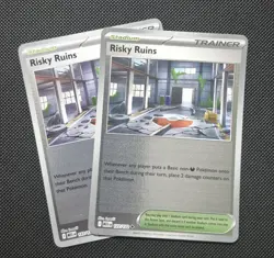 Risky Ruins 127/132 x2 Reverse Holo Trainer Stadium Playset Pokemon TCG - Image 1