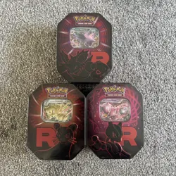 Pokemon TCG: Destined Rivals | Team Rocket Tin | Set of 3 | New & Sealed ✅ - Image 1