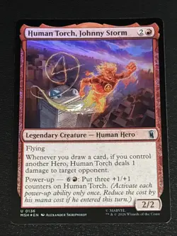 MTG Marvel Super Heroes Human Torch, Johnny Storm Foil 0136 - Image 1