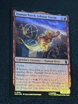MTG Marvel Super Heroes Human Torch, Johnny Storm Foil 0136 - Image 2