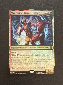 MTG Marvel Super Heroes Wolverine, Fierce Fighter Foil 0240 Rare - Image 1