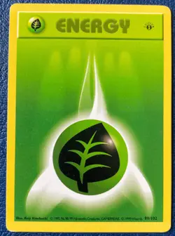 Grass energy 99/102 1st edition shadowless Base Set Vintage 1999 - MP - Image 1
