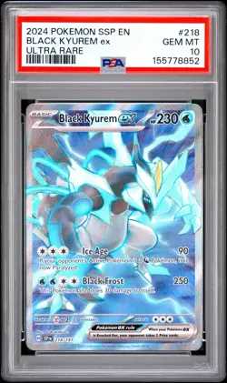 Pokemon SV SSP Surging Sparks Ultra Rare Black Kyurem ex 218 PSA 10 GEM MINT - Image 1