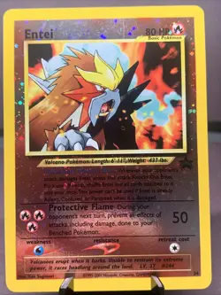 Pokemon TCG Entei 34 Black Star Promo Holo Rare VTG WOTC 2001 NM- Swirl - Image 1