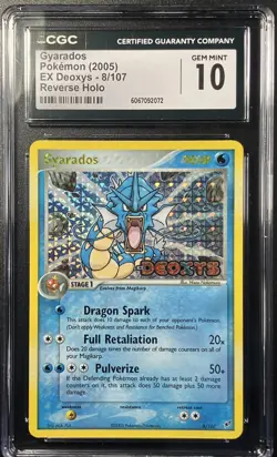Pokemon EX Deoxys Gyarados Reverse Holo Stamped #8 2005 CGC 10 GM Pop 8, PSA 26 - Image 1