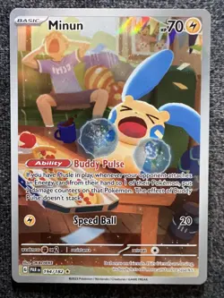 Minun 194/182 Illustration Rare Pokemon Card NM - Image 1