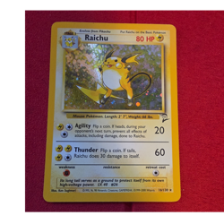Pokemon Raichu 16/130 Base Set 2 Holo Rare 80 HP Stage 1 English Card - Image 1
