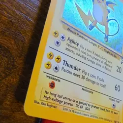 Pokemon Raichu 16/130 Base Set 2 Holo Rare 80 HP Stage 1 English Card - Image 4