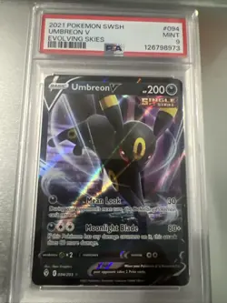 Pokemon Umbreon V Evolving Skies #94 Holo Card 2021 Rare PSA 9 - Image 1
