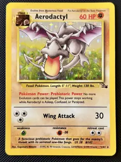 Aerodactyl 1/62 Holo Rare Fossil Original 1999 WOTC Pokemon Card TCG - Image 1