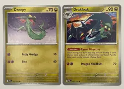 Dreepy 071/131 + Drakloak 072/131 Prismatic Evolutions 2 Card Lot Pokemon TCG - Image 1