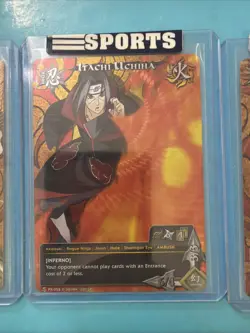 (3) Card LOT Naruto TCG CCG Itachi Uchiha InfernoFoil Promo Card English NM-MT - Image 3
