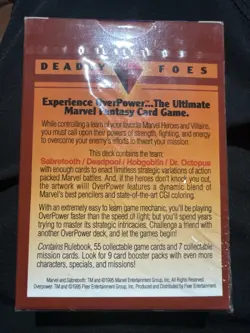 Marvel Overpower Deadly Foes Card Deck Of 55 Factory Sealed SabreTooth Deadpool - Image 2