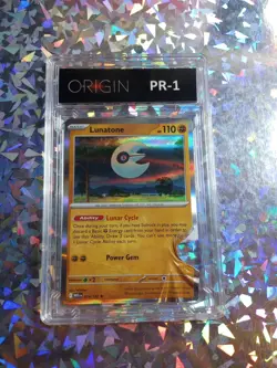 Rare Poor Lunatone 074/132 Mega Evolution Holo Graded PR1 Pokemon Card AlienShip - Image 2