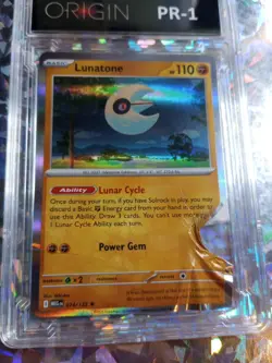 Rare Poor Lunatone 074/132 Mega Evolution Holo Graded PR1 Pokemon Card AlienShip - Image 3