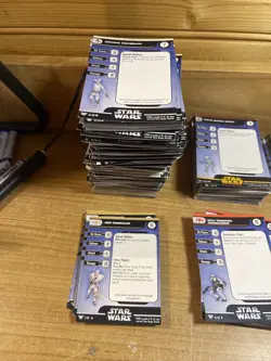 Huge Lot Of Star Wars Miniatures Stats Cards - Image 4
