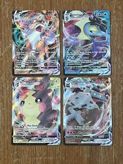 Pokemon Full Art VMax Holo Card Lot 4 Cards NM - Image 1