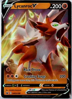 Pokemon Card - Lycanroc V SWSH199 Sword & Shield Promo Promo Holo Near Mint - Image 1