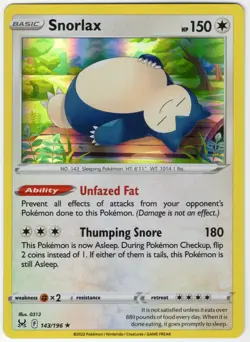 Snorlax - 143/196 - Holo Holo Rare - Pokemon SWSH11: Lost Origin - NM - Image 1