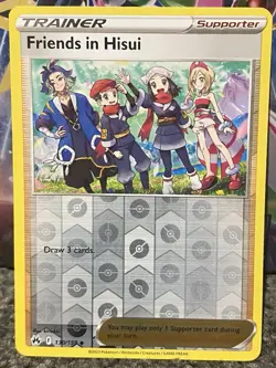2023 POKEMON CROWN ZENITH - FRIENDS IN HISUI 130/159 TRAINER REVERSE HOLO M/NM - Image 1