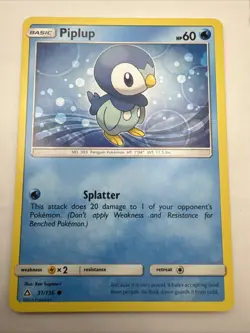 Pokemon Card Piplup Ultra Prism 31/156 Near Mint - Image 1