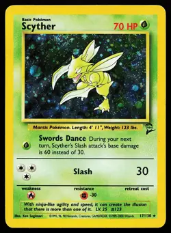Scyther 17/130 Holo Rare Base Set 2 Pokemon Card - Image 1