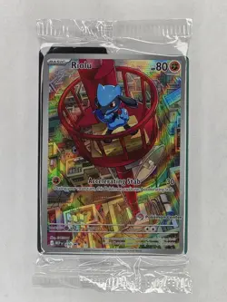 Riolu 010 SEALED Mega Evolution Pokemon Center Stamped Promo. Great Centering! - Image 1