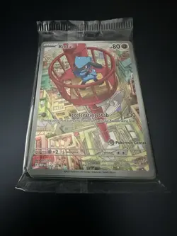 Pokemon TCG Mega Evolutions Sealed Promo Riolu 010 Pokemon Center Stamped Card - Image 1