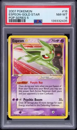 2007 POKEMON POP SERIES 5 #16 ESPEON-GOLD STAR PSA 8 - Image 2