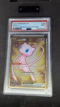 Gold Metal Mew ex 205/165 Sv: Scarlet & Violet 151 promo PSA 9 new cert - Image 1