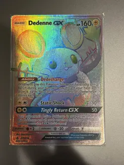 Dedenne GX 219/214 Full Art Rainbow Foil Secret Rare Pokemon 2019 - Image 1