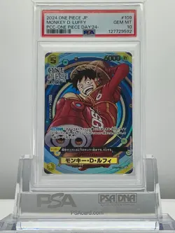 PSA 10 One Piece Japanese Monkey D. Luffy SR Promo 2024 PCC - ONE PIECE DAY' 24 - Image 1