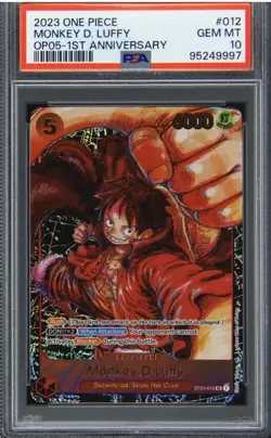 2023 One Piece Monkey.D.Luffy ST01-012 1st Anniversary Promo Card PSA 10 - Image 1