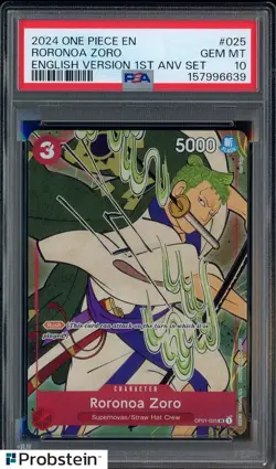 2024 One Piece EN Roronoa Zoro English Version 1st Anniversary Set PSA 10 - Image 1