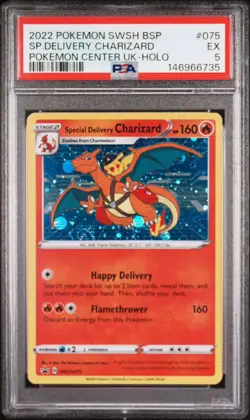 2022 Pokemon SWSH Black Star Promo Special Delivery Charizard Holo SWIRL - Image 1