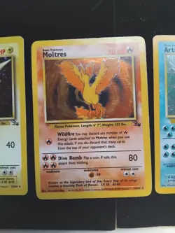 LP / MP Pokemon HOLO TCG Zapdos Noltres And Articuno Fossil Vintage 3 Card Lot - Image 4
