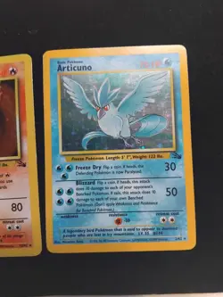 LP / MP Pokemon HOLO TCG Zapdos Noltres And Articuno Fossil Vintage 3 Card Lot - Image 5