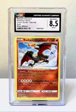 Radiant Charizard Miscut Error - Crown Zenith 020/159 Holo CGC 8.5 Pokemon Card - Image 1