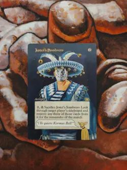 Magic the Gathering Jester's Sombrero Hand Painted Unique Custom MTG Alter - Image 1