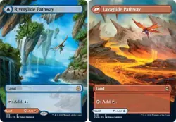 MTG Zendikar Rising - Riverglide Pathway / Lavaglide Pathway (Borderless) - Image 1