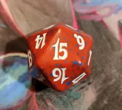Eventide Spindown Life Counter D20 Dice MTG Magic: the Gathering Red/Blue - Image 2