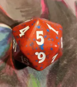 Eventide Spindown Life Counter D20 Dice MTG Magic: the Gathering Red/Blue - Image 3