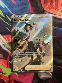 Pokemon TCG Cheren's Care GG58/GG70 Crown Zenith Galarian Gallery Holo UR EN - Image 1