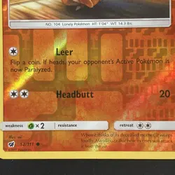 Cubone 52/111 Reverse Holo Common Pokemon Crimson Invasion LP/NM - Image 5