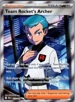 Team Rocket's Archer 223/182 Ultra Rare Destined Rivals Pokemon Holo Near Mint - Image 1