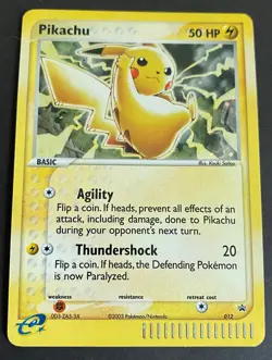 Pikachu - EX Series Tin Promo - 012 - Black Star Holo -e-Reader - LP - Pokemon - Image 1