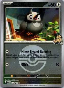 Larry's Starly (Poke Ball) 168/217 Holo Ascended Heroes Pokemon Reverse Holo NM - Image 1