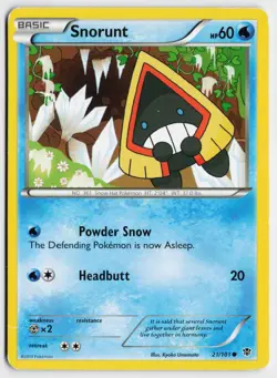EX Common Pokemon TCG XY Snorunt 21/101 (2013) - Image 1